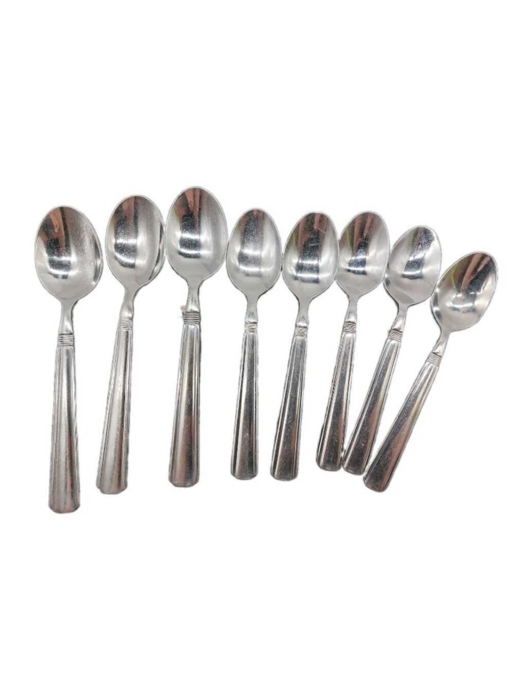 Pfaltzgraff Flatware 3 Dinner Spoons 6.5" And 5 Soup Spoons 6" Lot Of 8